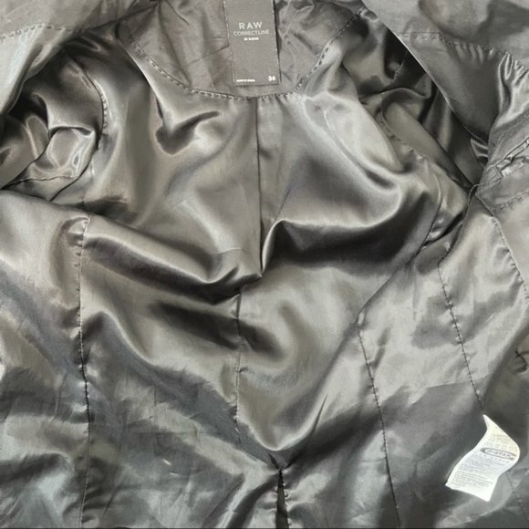 G-STAR Raw Black Cotton Linen Blend 'CL Safari Blazer' Button Front Size 34 - Picture 3 of 11